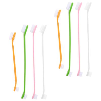 JUMPLAWN 8-Pack Double-Sided Dog Toothbrushes