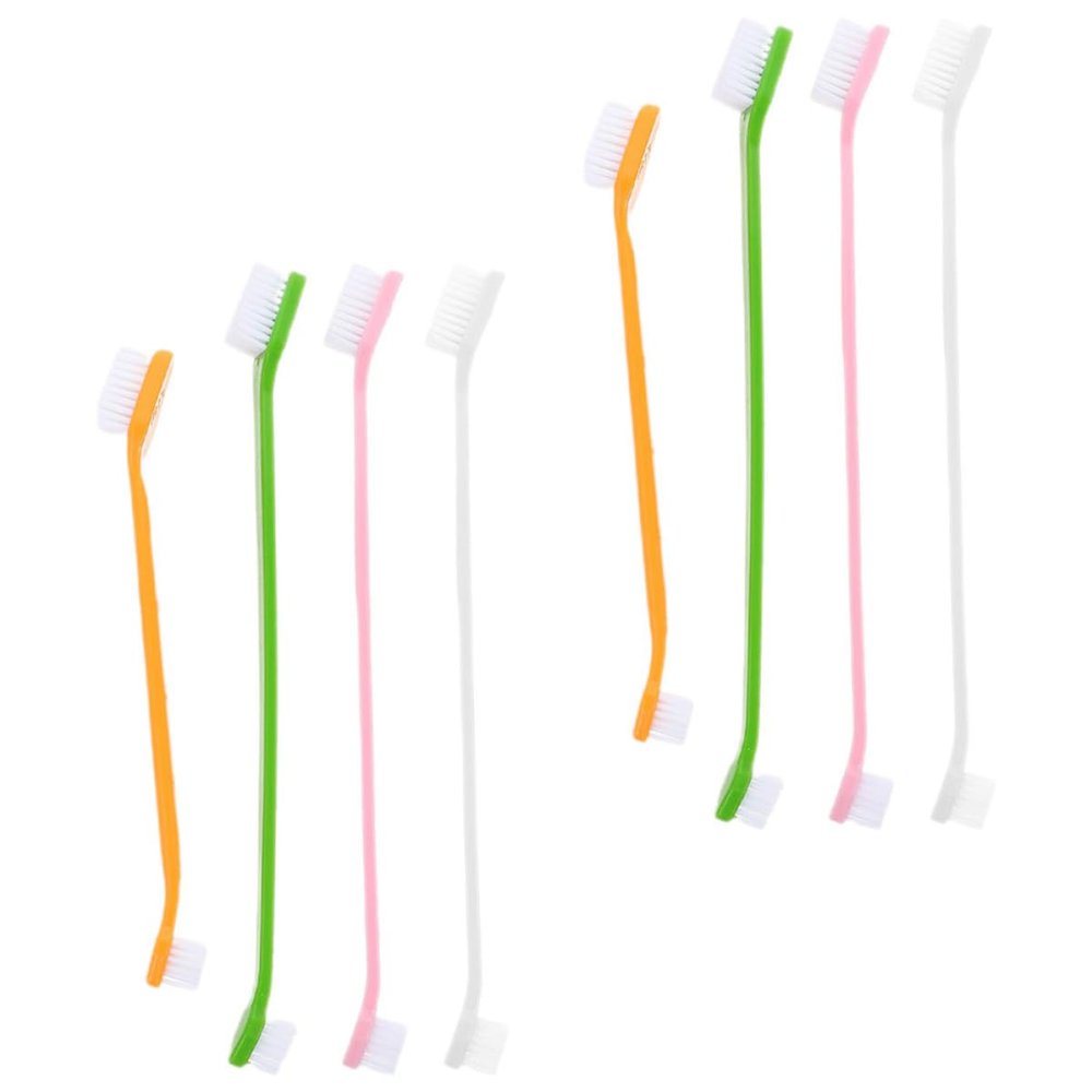 JUMPLAWN 8-Pack Double-Sided Dog Toothbrushes