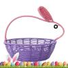 Rattan Basket with Rabbit Handle, Rustic Organizer view 1