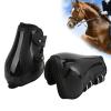 Horse Tendon Boots Set, Adjustable PU Shell, Black, Hind Legs, Size M view 2