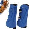 Segrehy Horse Front-Leg Support Boots, Durable PU-Neoprene Protective Training and Jumping Boots, Blue, XL view 3