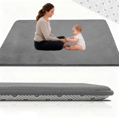 Stqyeiw 3 cm Thick Baby Play Rug, 140 x 250 cm, Dark Gray