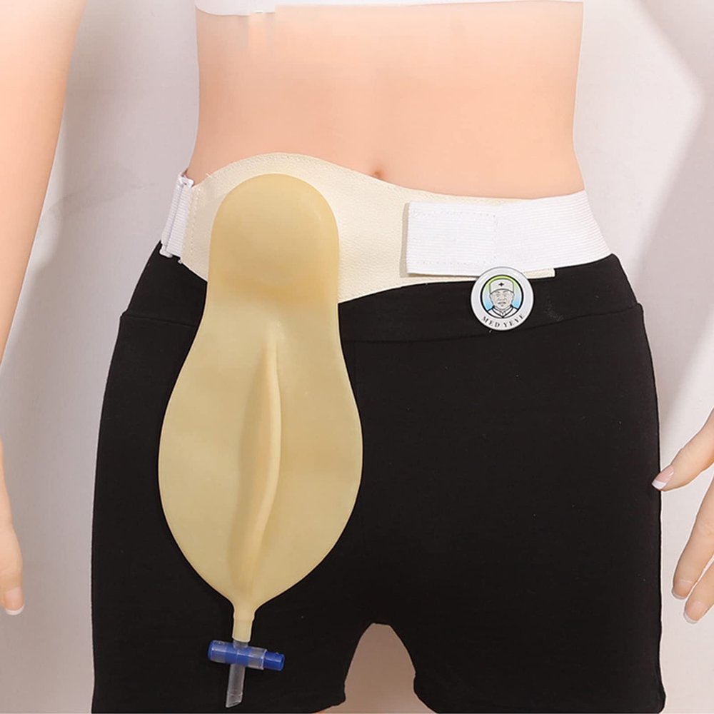 Ostomy Bag with Separate Silicone Bladder Pouch and Support Belt