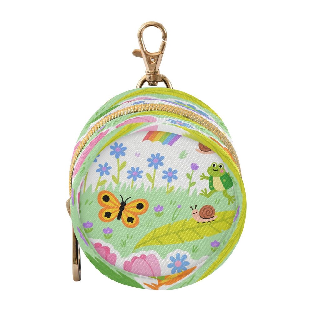 Colorful Butterfly Rainbow Flower Bee Baby Girl Pacifier Pouch with Zipper and Clip