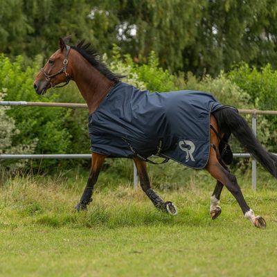 SUNRIDE Dublin 50g Rain Blanket for Horses – 600D, Waterproof, Blue, 155 cm