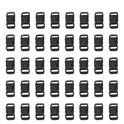 FACAIIO Plastic Buckle, 10 mm, for Braided Paracord Pet Collar, Black, 40 Pieces
