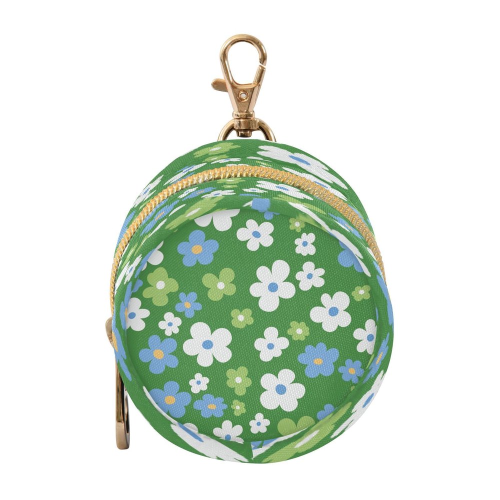 Trendy Baby Pacifier Pouch with Zipper and Clip, Green, White and Blue