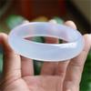 CWZZWS 62 mm Natural White Chalcedony Jade Bracelet with Gift Box view 4