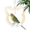 Wooden Bear-Shaped Swing Toy for Budgies and Lovebirds view 1