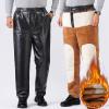 Men's PU Leather Pants, Straight-Leg Motorcycle and Outdoor Trousers view 2