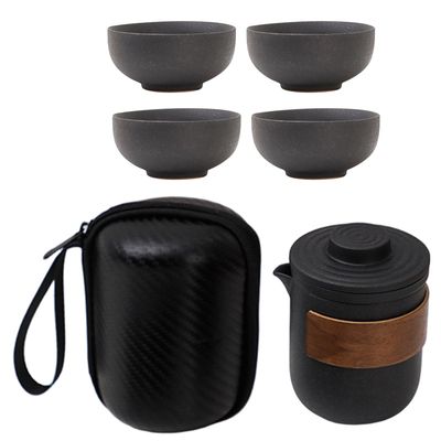 TOVINANNA Portable Ceramic Gongfu Tea Set with Cups