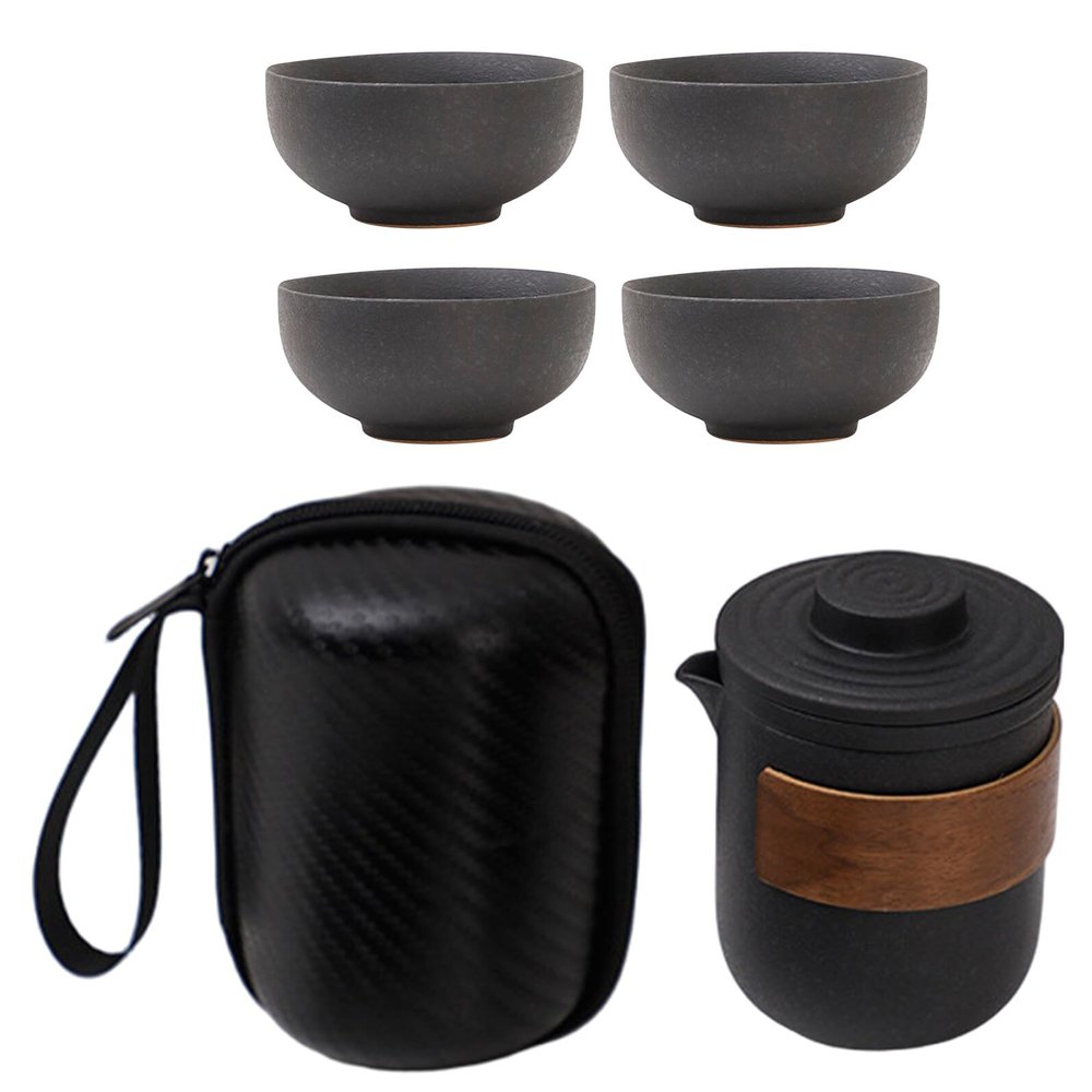TOVINANNA Portable Ceramic Gongfu Tea Set with Cups