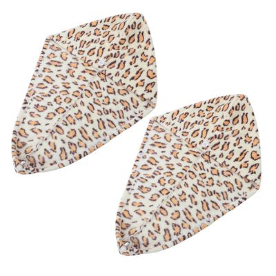 Cabilock 2-Pack Microfiber Hair Towels, Leopard Print