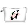 Large-Capacity Makeup Bag with Letter Print, Spacious Travel Toiletry Bag, Easy to Clean, 17 Colors (1) view 1