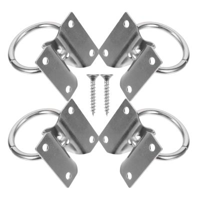 4-Piece Horse Tie Rings with Screw Mounting for Stable Walls