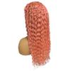 13x4 Pink Water Wave Lace Front Wig, Human Hair, Pre-Plucked, Glueless (210% Density, 12 in) view 2