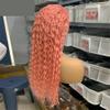 13x4 Pink Water Wave Lace Front Wig, Human Hair, Pre-Plucked, Glueless (210% Density, 12 in) view 4