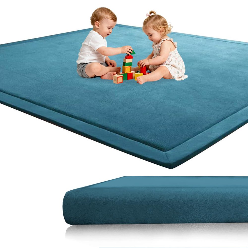 Voxirum Premium Baby Play Mat, 2 cm Extra-Thick Soft Foam, Blue Stone, 80 x 150 cm