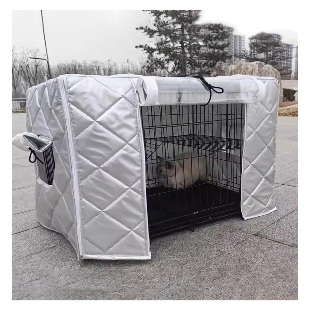 Outdoor Dog Crate Cover, Waterproof and Windproof Insulated Winter Cover for Small Pets