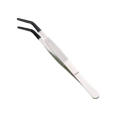 Stainless Steel Reptile Feeding Tongs with Rubber Tips, Straight and Curved