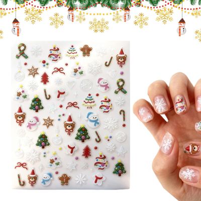 3D Christmas Cartoon Nail Stickers
