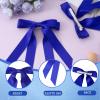 Zimocepuz Blue Satin Hair Bows, 2-Pack, Royal Blue view 3