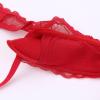 Women's Sexy Lace Push-Up Bra, 1/4-Cup Style, Red, 85C view 4