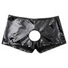 Generic Sexy Men's Underwear Briefs, Soft Shiny Low-Rise Shorts with Front Opening (Black, XXXXL) view 1