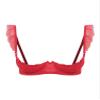 TiaoBug Women's Open-Bust Lace Underbust Bra, Red, 4XL view 1