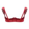 TiaoBug Women's Open-Bust Lace Underbust Bra, Red, 4XL view 2
