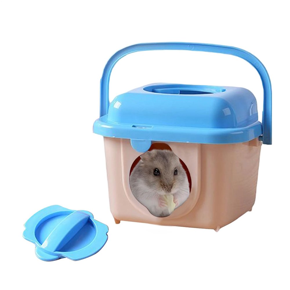 Hamster Cage | Portable Transport Box with Handle | Breathable Cage for Small Animals