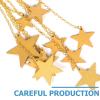Metal Star Hanging Decoration, 1 Piece, Gold, Christmas Party Wall Decor view 3