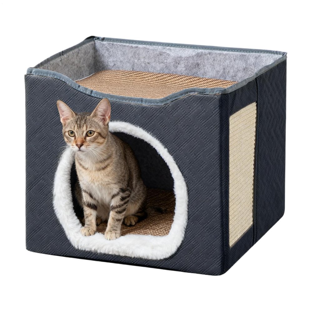 Partially Enclosed Foldable Cat Nest