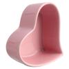 Mobestech 2-Piece Ceramic Hamster Food Bowls, Pink Heart Shape view 1