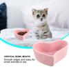 Mobestech 2-Piece Ceramic Hamster Food Bowls, Pink Heart Shape view 3