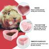 Mobestech 2-Piece Ceramic Hamster Food Bowls, Pink Heart Shape view 4
