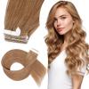 Elailite 10-Piece Tape-In Human Hair Extensions (15 g) + 10 Invisible Adhesive Tapes, 45 cm, #6 Medium Brown view 1