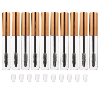 OUNONA Empty 10 ml Mascara Tubes with Transparent Design and Eyelash Brushes, 10-Pack