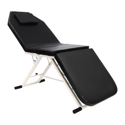 Gdetnysty Professional Folding Massage Table with Adjustable Backrest, Black, 182 x 60 x 61 cm