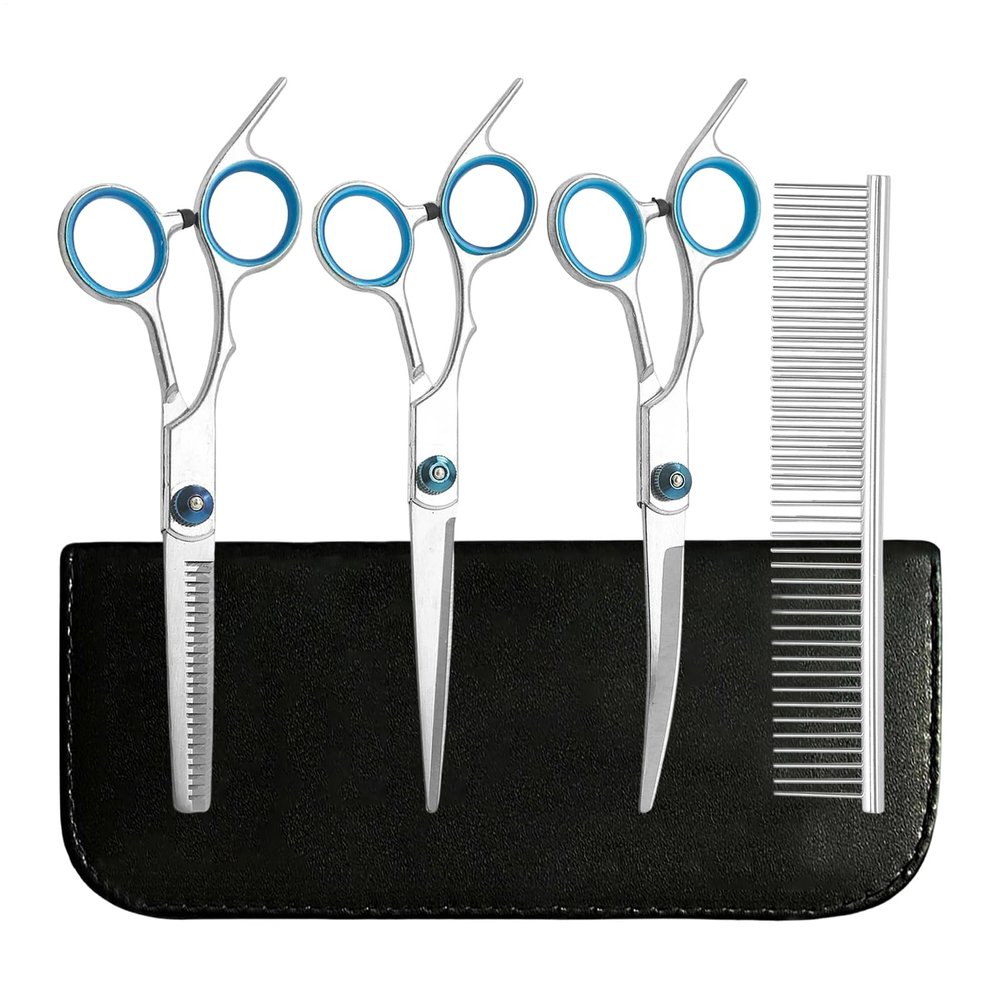 3-Piece Dog Grooming Scissors Set with Comb