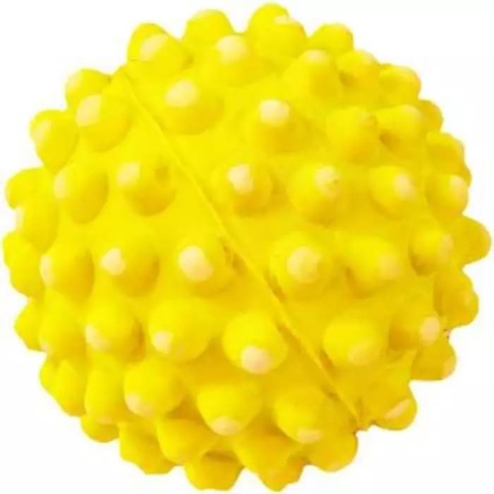 HAPPET Yellow Spiky Dog Ball, 7.2 cm