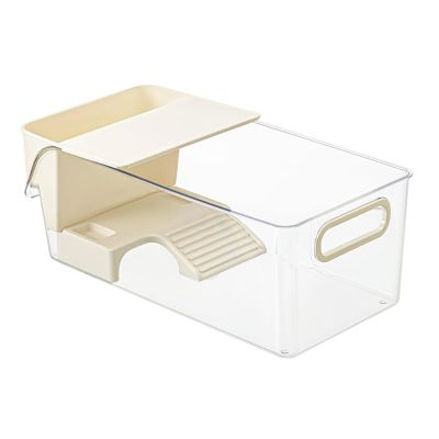 Transparent Stackable Reptile Habitat Tank with Adjustable Basking Platform
