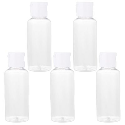 DEARMAMY 25-Pack 50 ml Clear Plastic Flip-Top Travel Bottles, Assorted Colors