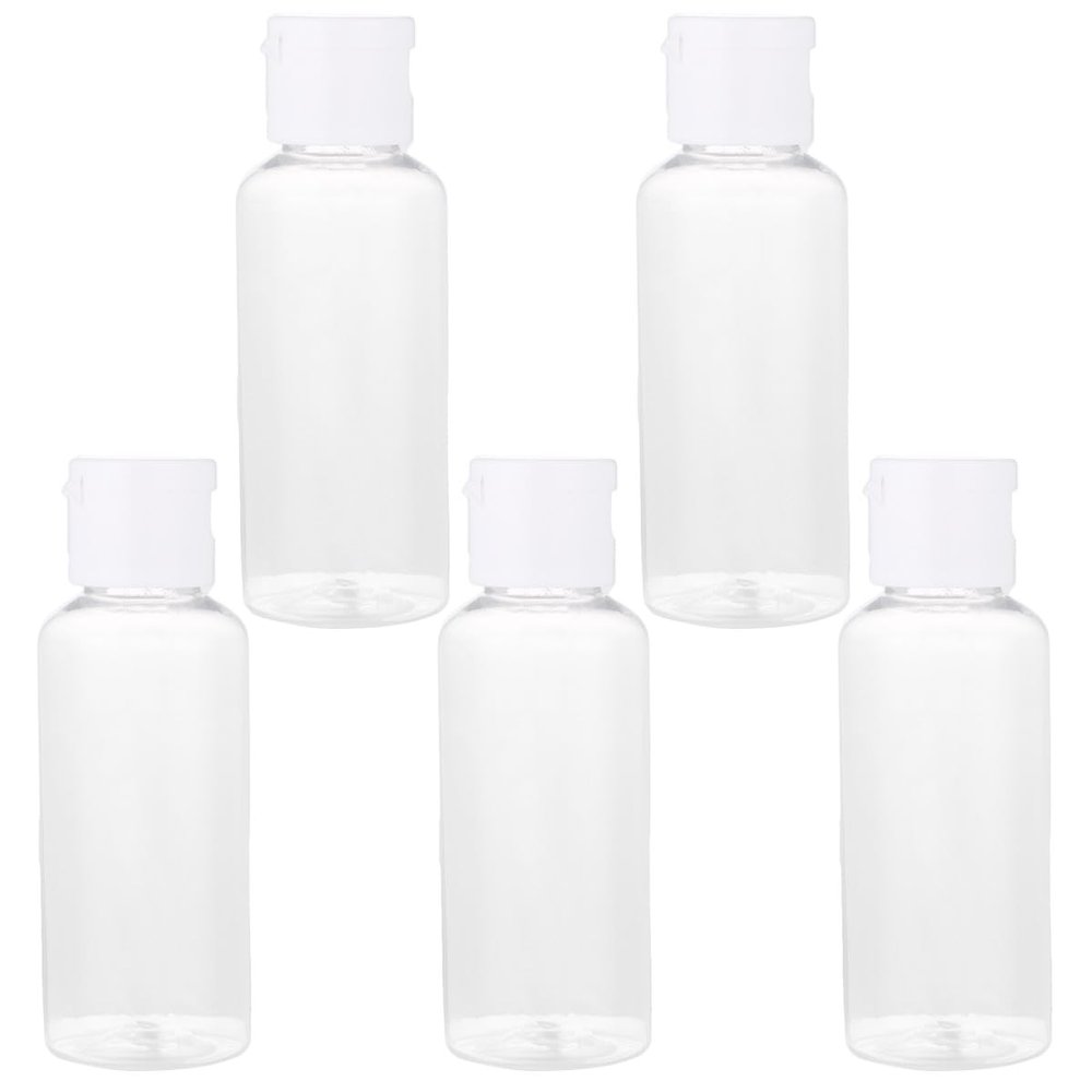 DEARMAMY 25-Pack 50 ml Clear Plastic Flip-Top Travel Bottles, Assorted Colors