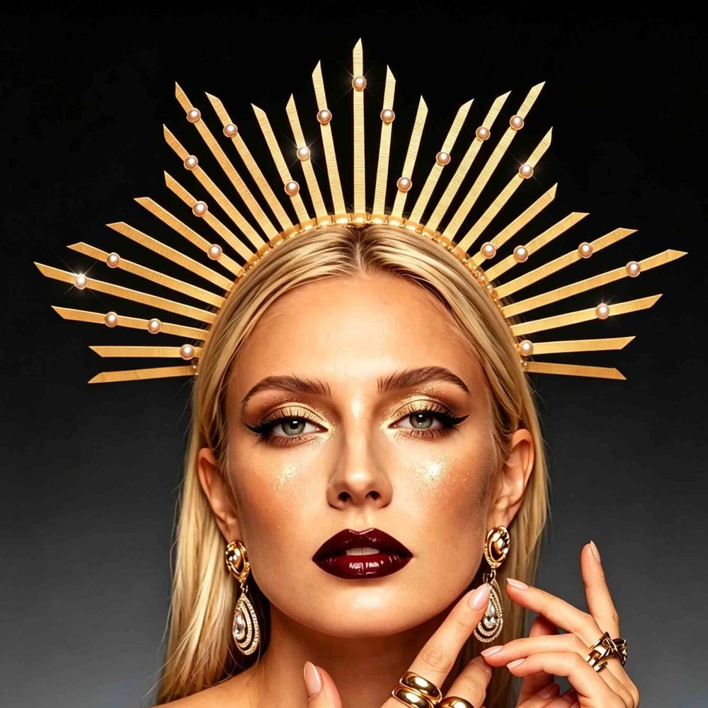 Fashband Mary Halo Headband, Golden Goddess Headpiece