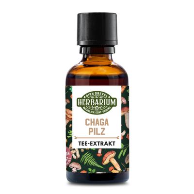 Herbarium Chaga Mushroom Tea Extract Drops, 50 ml – Liquid Herbal-Root Extract with Chaga & Manganese