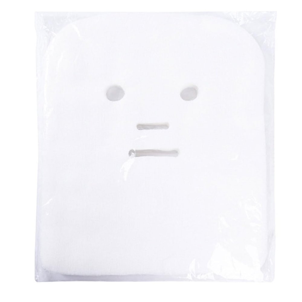 TOVINANNA 100 Pre-Cut Disposable Facial Sheets with Eye, Nose, and Mouth Openings, Highly Absorbent, for Beauty Salons and Makeup Removal
