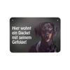 Dachshund Sign “A Dachshund and His Pack Live Here!” – Short-Haired Dachshund Door and Garden Sign, 26 x 18 cm view 1
