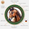 Brown Horse Sticker with Turquoise Rosette, Weatherproof, UV-Resistant, Laminated, up to 7 Years, 10.8 cm, Made in Germany view 3