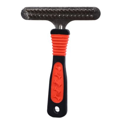 Mavaol Pet Deshedding Rake with Double-Row Pins for Large Dogs